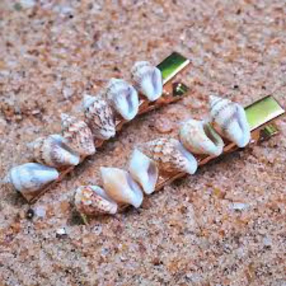 Free People Shell Hair Clips - Gold and Cream